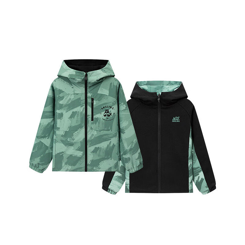 361°童装两面穿外套男童连帽风衣2026秋季中大童户外运动上衣