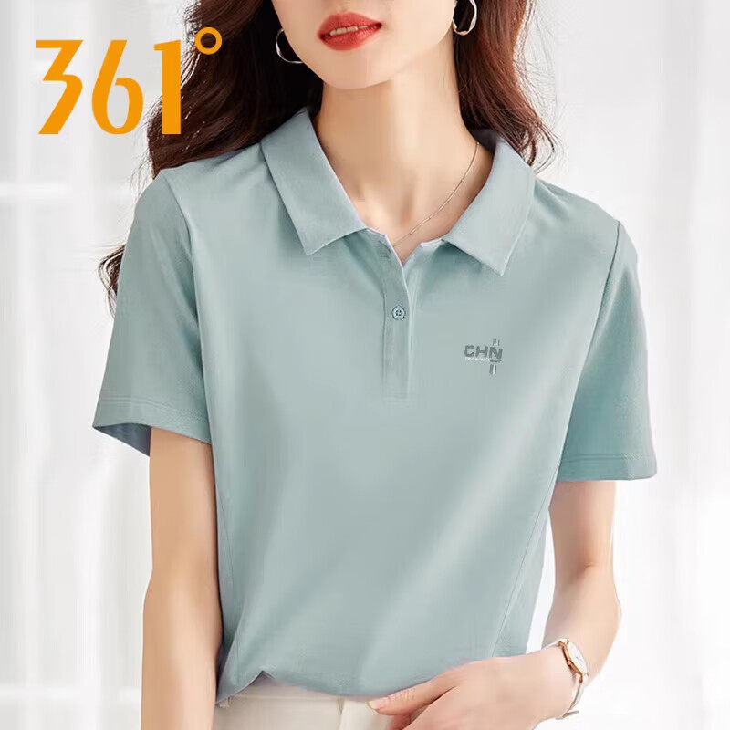 361°女装翻领T恤百搭透气短袖