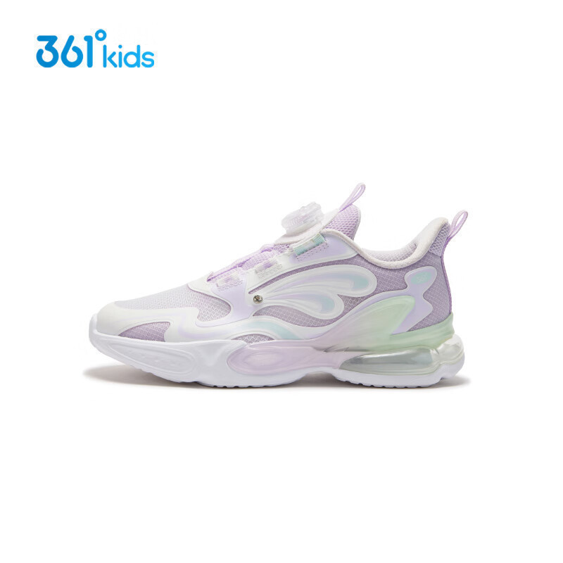 361度童鞋女童气垫休闲鞋2025夏季中大童渐变透气旋钮扣运动鞋