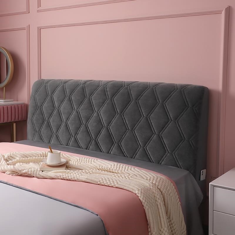 新款通用床头套罩北欧风格木板弹力靠背软包全包防尘欧式弧形Zi.