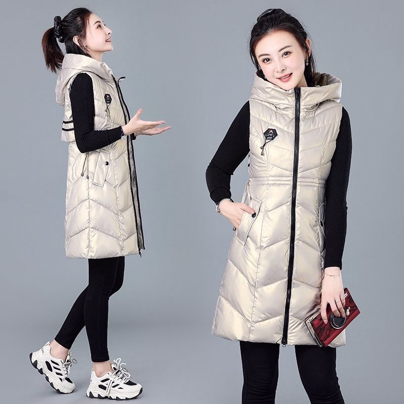 2026年秋冬新款显瘦羽绒棉马甲女中长款韩版修身加厚百搭棉服外套