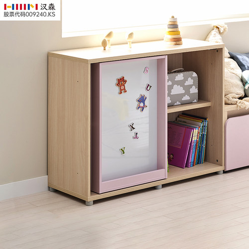实木儿童书柜磁性移门