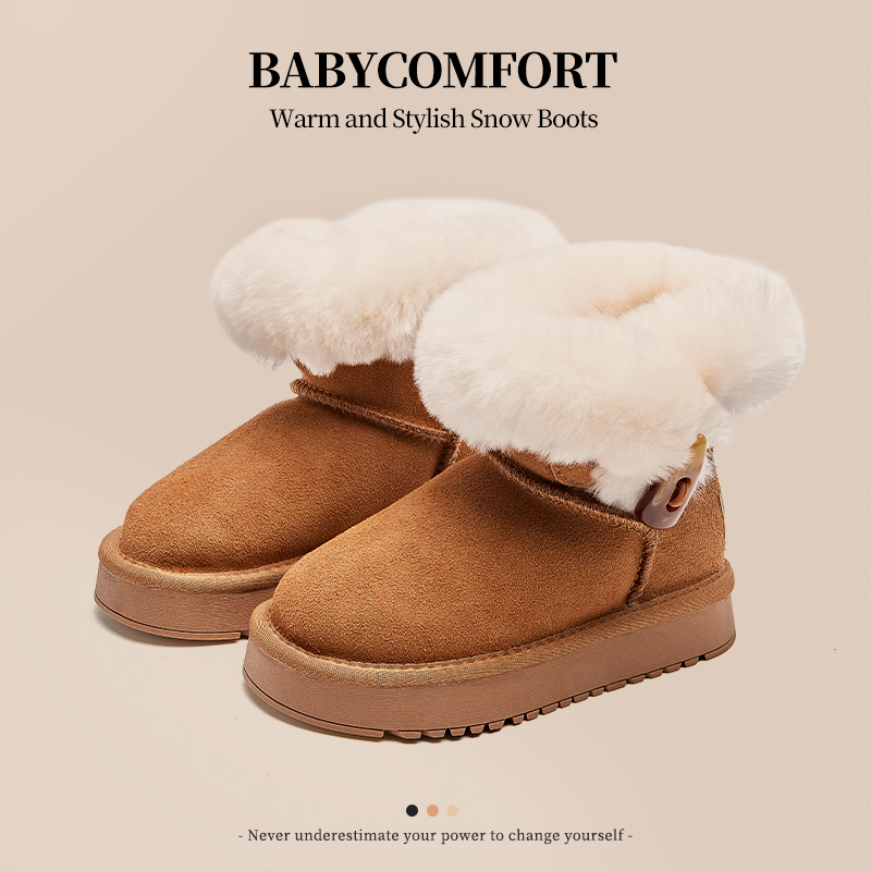 BABY女童冬季厚绒雪地靴保暖