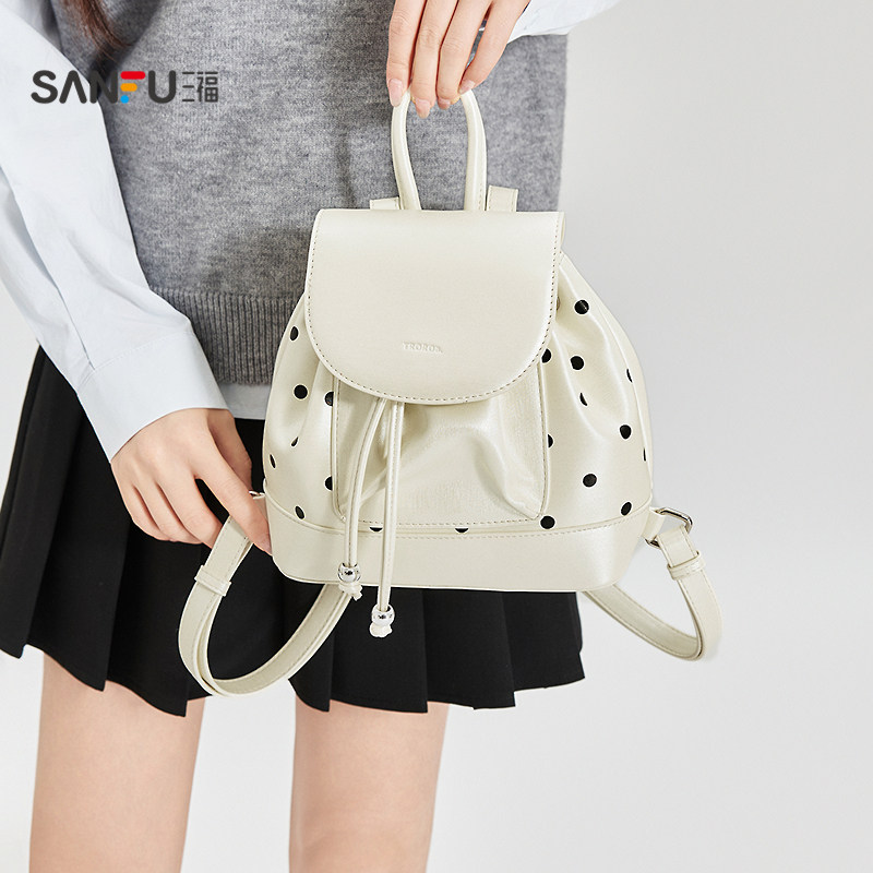 三福背包春季撒糖计划甜酷复古风翻盖双肩包PU休闲女包519773,箱包皮具/热销女包/男包,双肩背包,淘宝优惠券,粉丝福利购,淘宝优惠卷