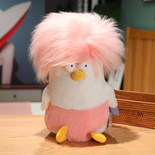 搞怪丑萌爆头菜鸡玩偶毛绒玩具小鸡抱枕公仔丑娃娃睡觉生日礼物女