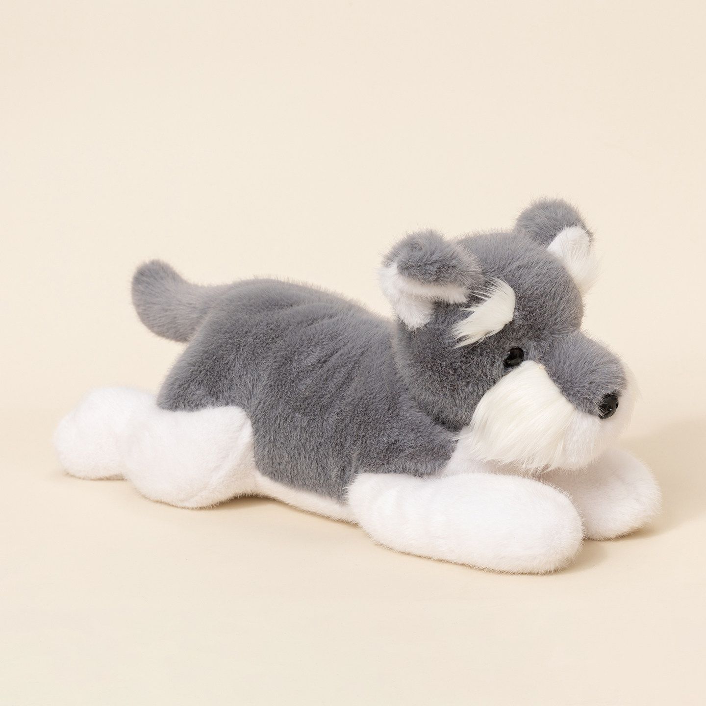 仿真趴姿雪纳瑞玩偶小狗狗公仔毛绒玩具睡觉抱枕娃娃儿童生日礼物