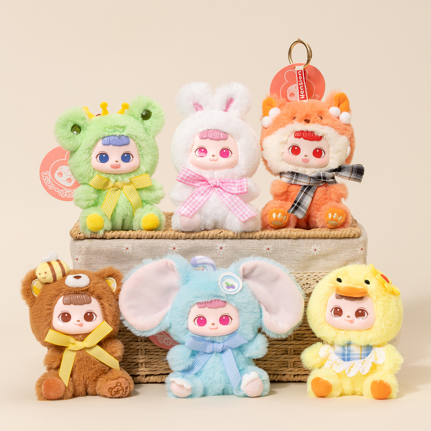 动物幼稚园搪胶娃娃毛绒挂件