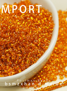 3mm落日橘灌银小米珠散珠隔珠配饰DIY饰品配件橙色手工串珠材料