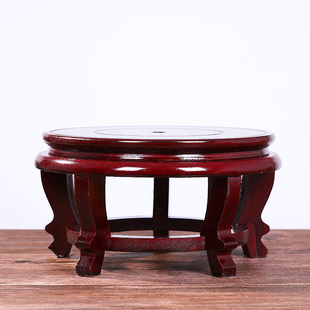 压缩木质圆形底座花瓶花盆鱼缸酒坛米缸奇石实木工艺装饰摆件底托