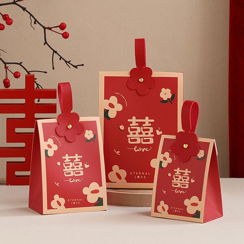 喜糖盒子大号喜糖盒子空盒批の发结婚新款网红婚礼专用袋高级感伴