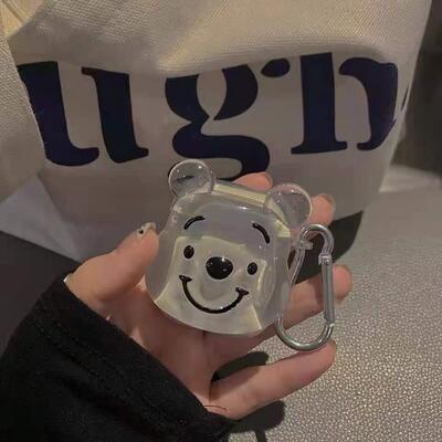 适用于airpod pro3耳机壳airpord4保护壳苹果air4耳机保护套创意水晶维尼熊苹果AirPods1/2代无线蓝牙耳机透