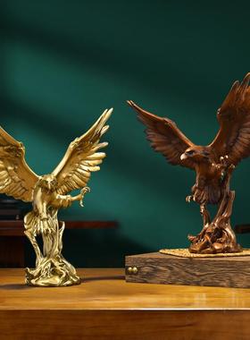 搬新家必的备的摆件玄关寓意好的摆件美式金色老鹰家居玄关书房公