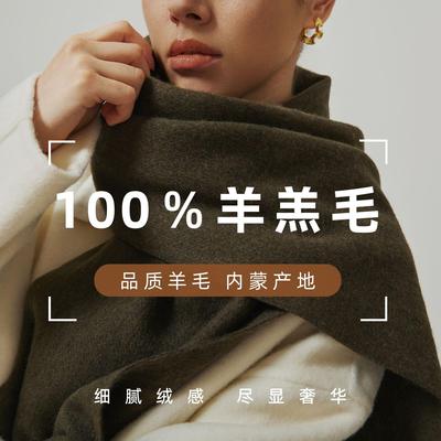 围巾男款2025新款冬高品质纯色羊毛女高级感秋冬男百搭简约羊绒流