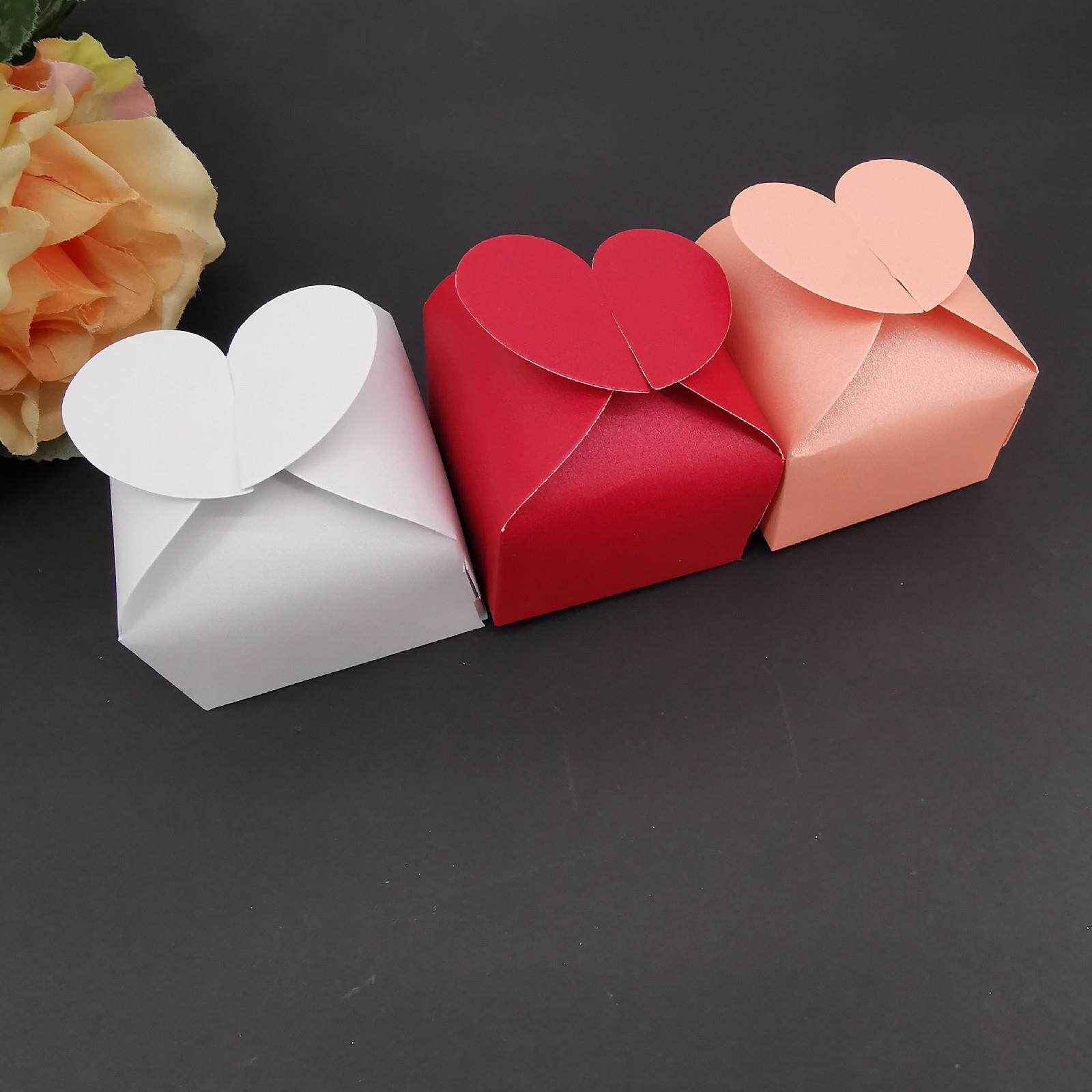 欧式心形喜糖盒子珠光爱心盒情人节小小礼物盒结婚喜糖盒