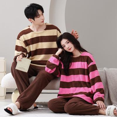 冬季睡衣女2025新款今年流行爆款睡衣女冬季保暖情侣加厚半边绒男