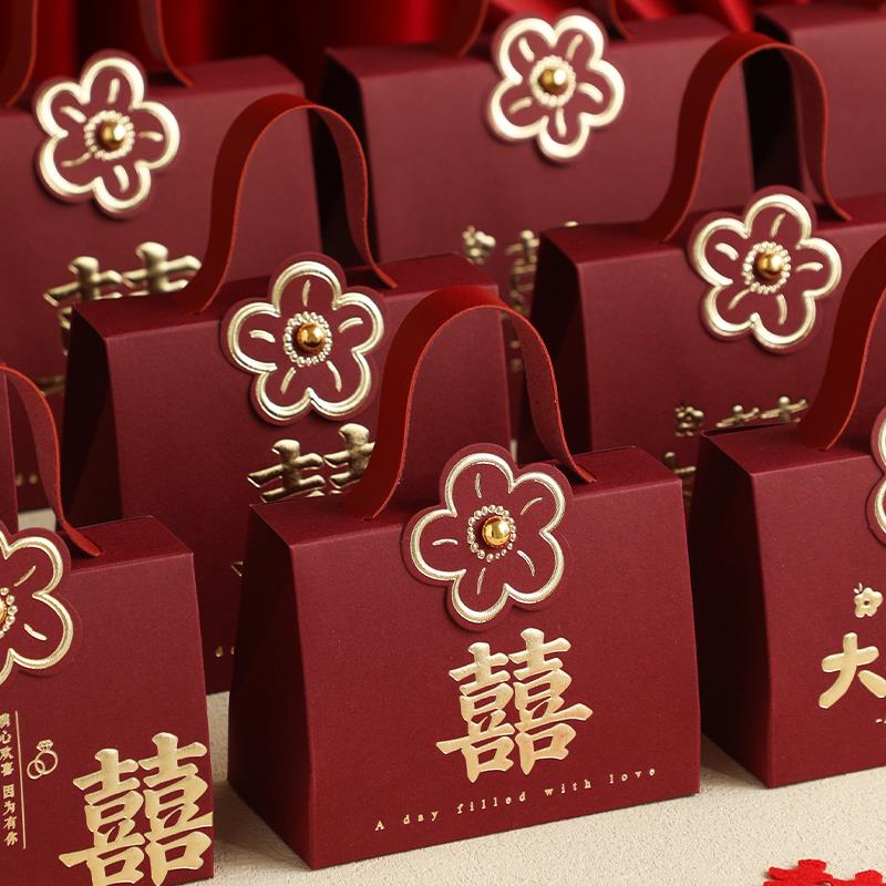 结婚用喜糖盒高级感新款糖盒结婚喜糖袋大号婚礼糖果空礼盒高级感