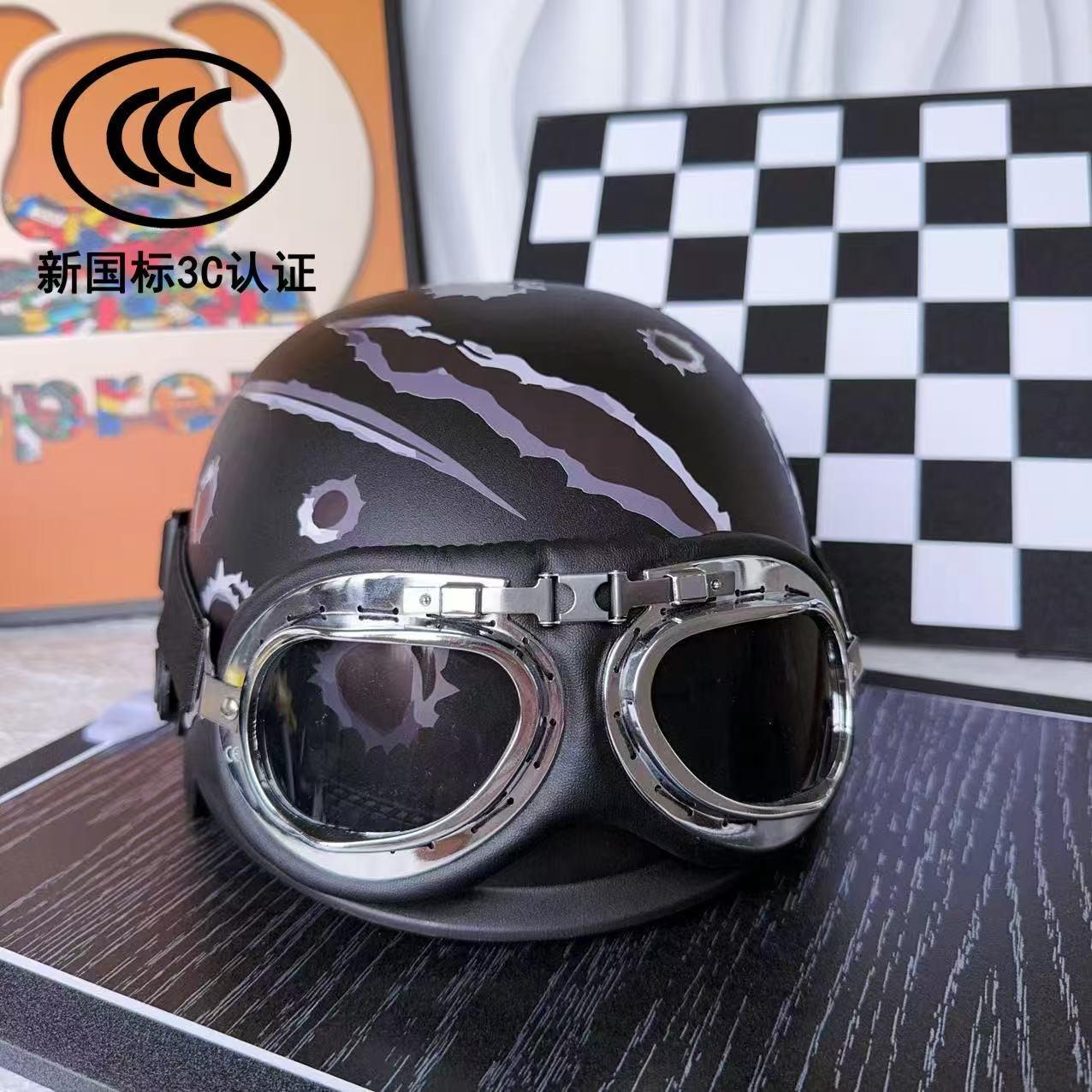 冬季头盔2025新款男士成人哈雷镜夏季四季可戴摩托车男女士帅气安