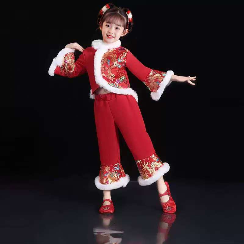 新款2025冬季儿童秧歌服女