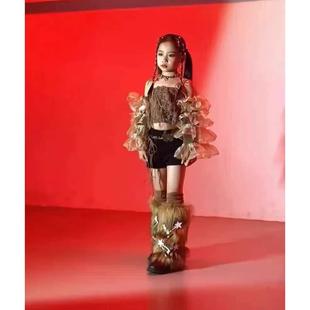 女童爵士舞服装沙丘废土风少儿jazz嘻哈女团走秀表演街舞儿童潮服