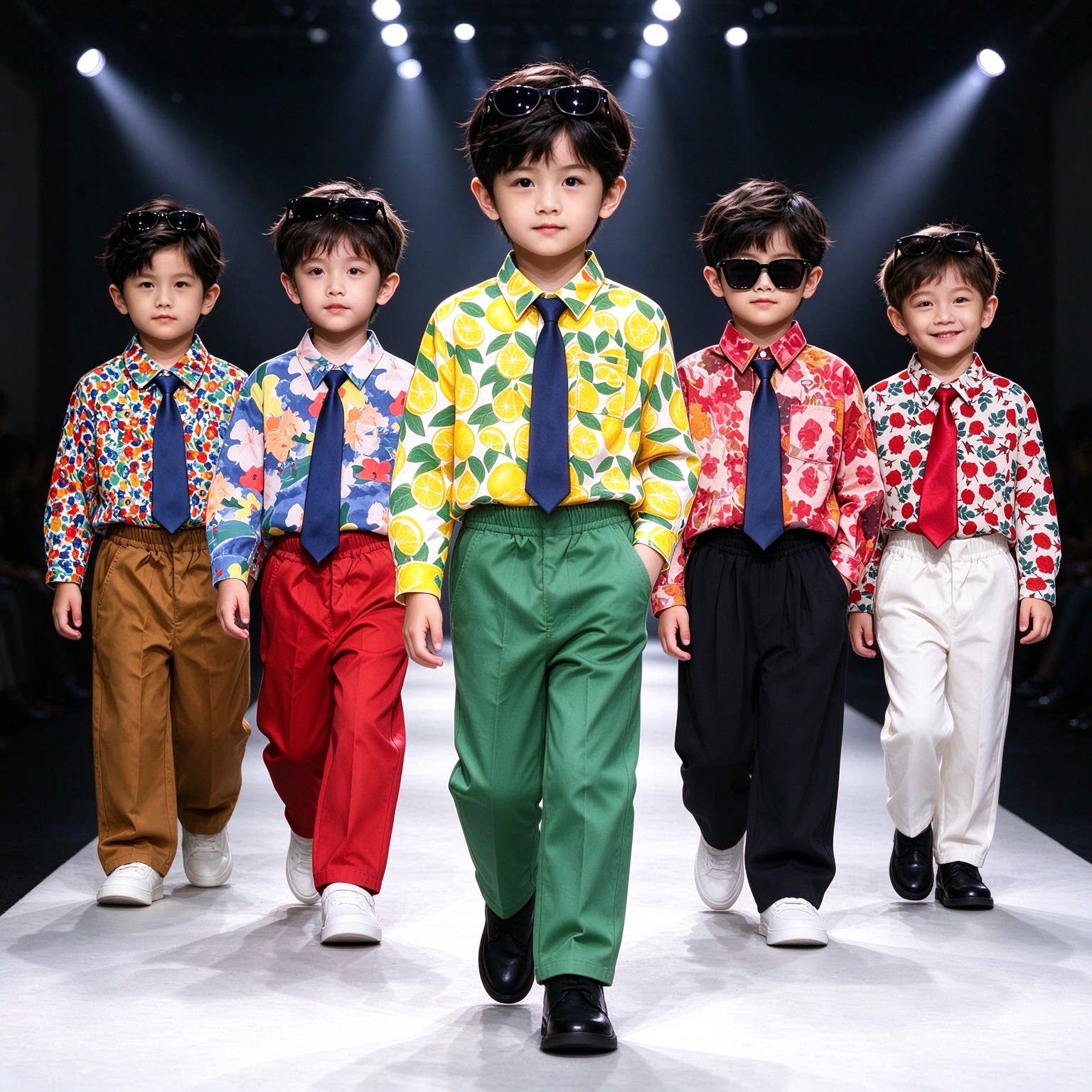 8090年代怀旧复古港风儿童演出服小学生运动会走秀男孩款童装式幼