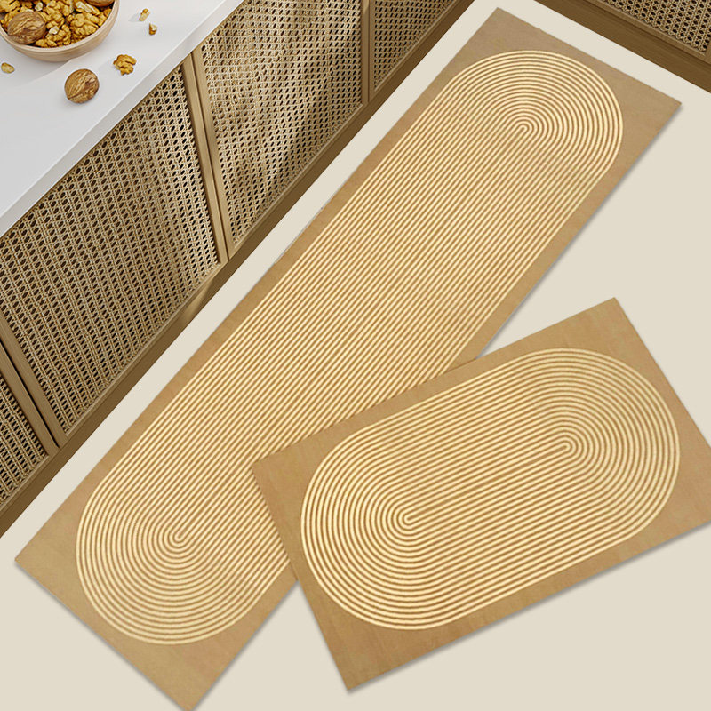 PVC厨房地垫 侘寂风家用防滑防油垫子日式可擦免清洗地毯长条脚垫,居家布艺,厨房地垫,淘宝优惠券,粉丝福利购,淘宝优惠卷