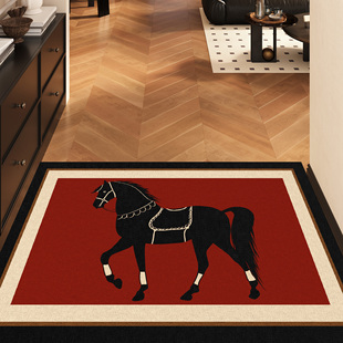 马年新年入户门地垫丝圈门口进门脚垫中古风高级感玄关门垫可裁剪