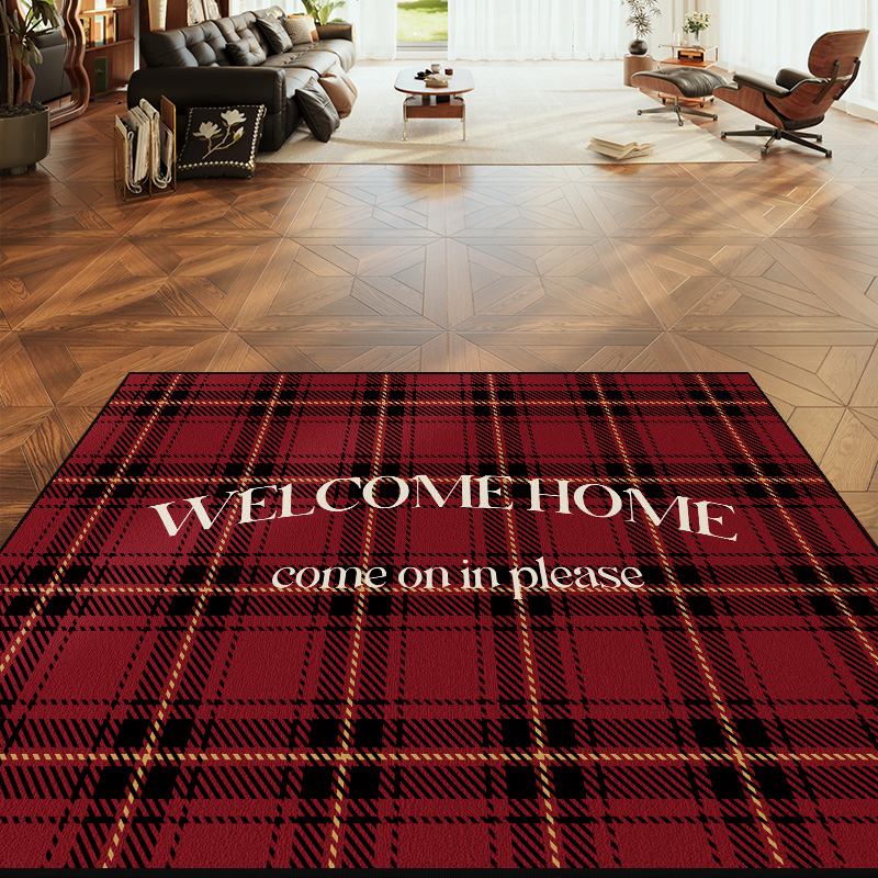 圈绒入户门地垫美式复古高级进门垫门口脚垫子门外地毯防滑可裁剪