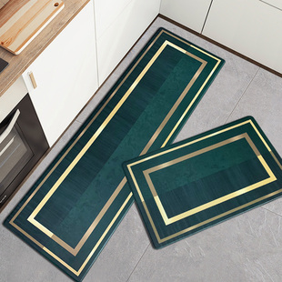 厨房地垫 防滑防油免洗可擦家用长条地毯北欧轻奢PVC耐脏防水脚垫