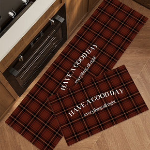 科技皮厨房地垫美式 复古防滑防油可擦免洗地毯耐脏防水防污脚垫子