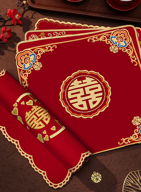 结婚喜帕全棉高档红色喜字重工刺绣方巾婚礼新娘手帕陪嫁手绢婚庆