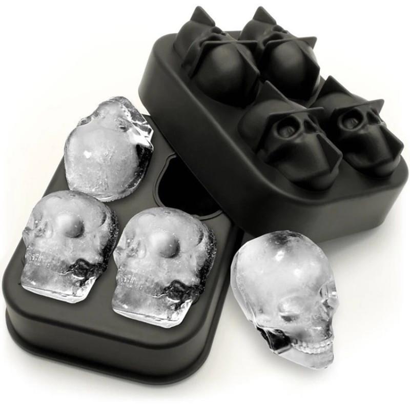 骷髅头冰格创意硅胶个性酒吧冰球冰块模具头骨冰模制冰盒ice mold