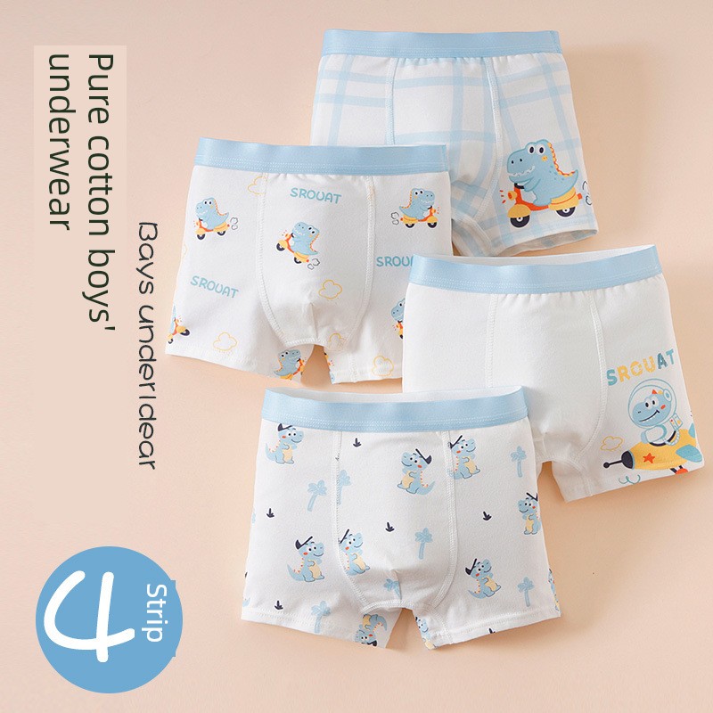 3 Piece Kids Boys Underwear Cartoon Children's Shorts Pantie
