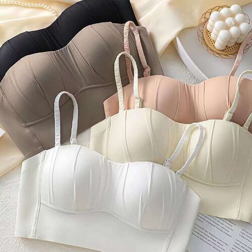 Women's Traceless Back Strapless Bra Push-up Side-closing Br