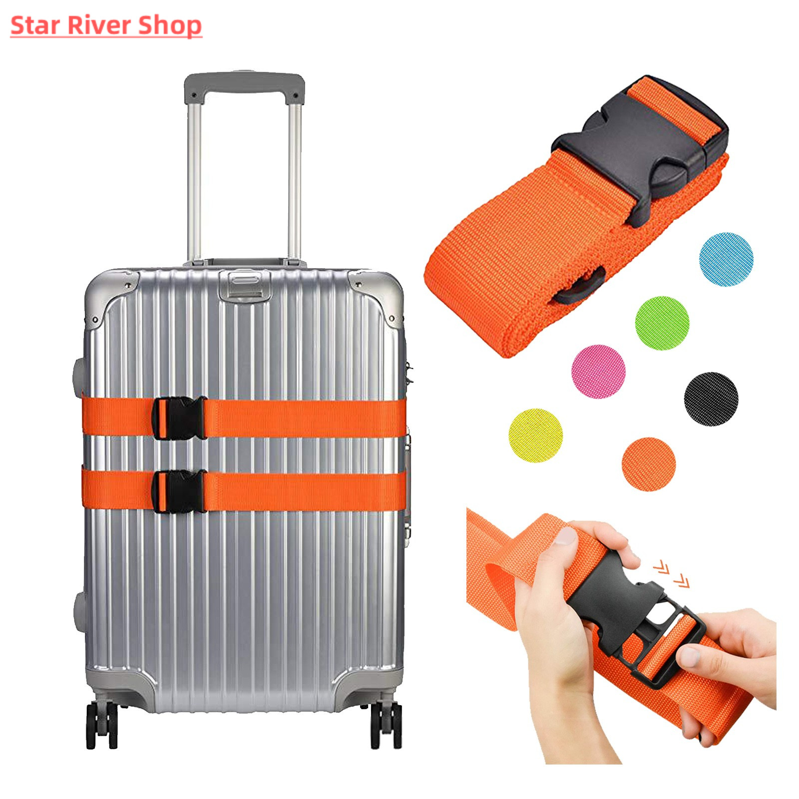 Adjustable Nylon Lock Travel Luggage Straps Belt Protective