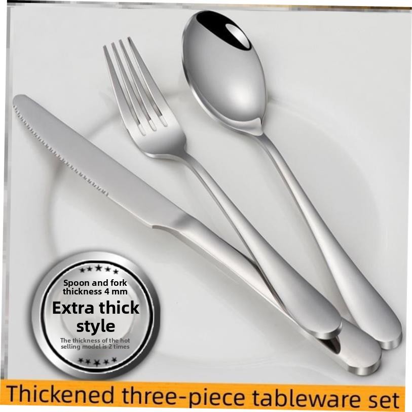 Stainless steel cutlery knife, fork and spoon three piece 1