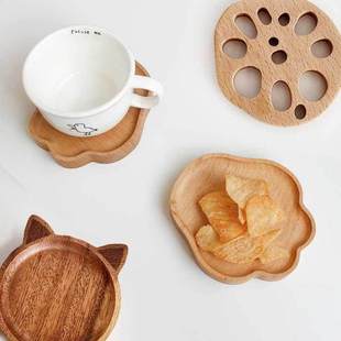 Wooden Tray Sauce Plate Food Snack Dessert Tea Dish Plate