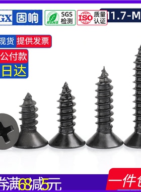 304不锈钢螺栓十字沉头黑色自攻螺丝钉平头M1.7M2.5M3.9M4.8M6.3