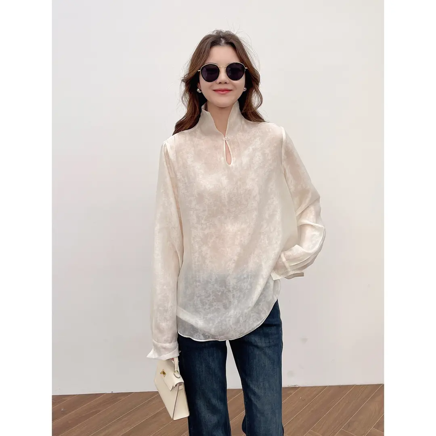 妮彩流行新中式洋气高贵清冷感上衣2026小众高级炸街女装国风薄款