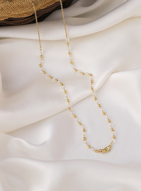 Korean personality elegant pearl crystal glasses chain mask