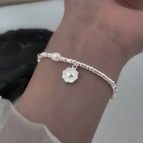 Sterling Silver Bamboo Pearl Bracelet for Women Korean