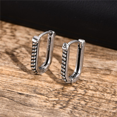 Modyle Punk Vintage Geometric Hoop Earrings for Men Jewelry