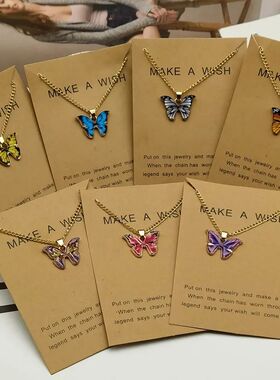 Korean Fashion Cute Butterfly Pendant Necklace for Women