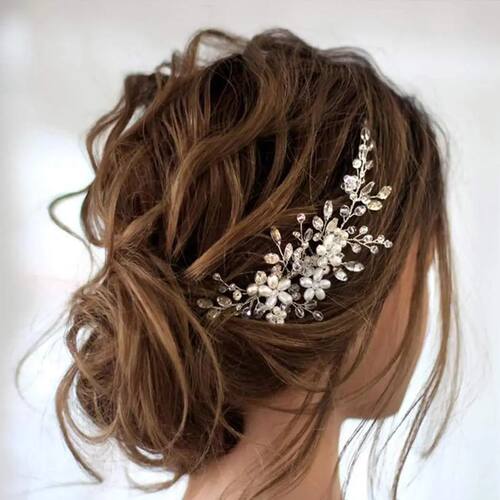 Fashion Crystal Flower Hair Combs Clips Bridal Wedding Hair