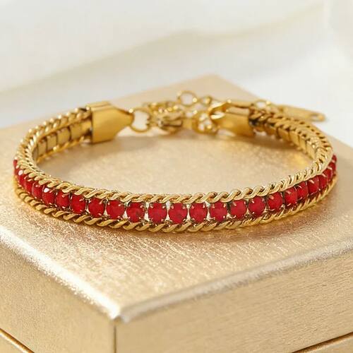 Minimalist Colorfull White Zircon Titanium Steel Bracelet -