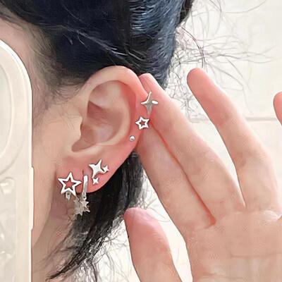 Sweet Cool Y2k Accessories Cute Star Pentagram Stud Earrings