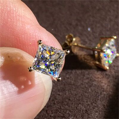 Stacking 4/5/6/7/8MM Square Stud Earrings For Women Men