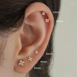 Dainty Flower Stud Earrings for Women Piercing Cartilage