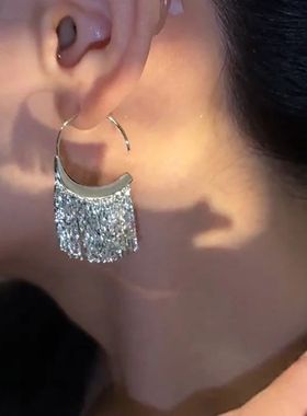 New Version 925 Silver Dense Snake Bone Tassel Earrings