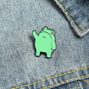 Enamel Pins Cartoon Cute Funny Frog Brooch Collar Pin