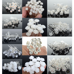 Pearl Hair Pins 20PCS Crystal Bridal Flower hairpin Wedding